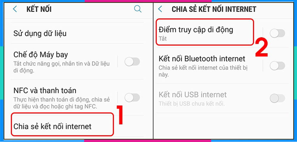 Cách chia sẻ 4G trên Samsung 2